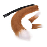 Maxbell Faux Fur Ears and Tail Set Fancy Dress Costume for Birthday Carnival Party Brown White