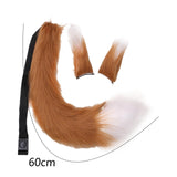 Maxbell Faux Fur Ears and Tail Set Fancy Dress Costume for Birthday Carnival Party Brown White