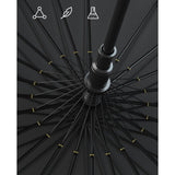 Maxbell 24 Ribs Straight Handle Umbrella Large Auto Open for Outdoor Fishing Travel Black