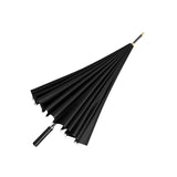 Maxbell 24 Ribs Straight Handle Umbrella Large Auto Open for Outdoor Fishing Travel Black