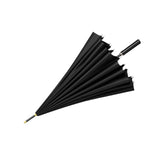 Maxbell 24 Ribs Straight Handle Umbrella Large Auto Open for Outdoor Fishing Travel Black