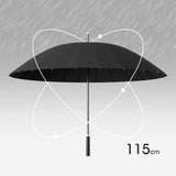Maxbell 24 Ribs Straight Handle Umbrella Large Auto Open for Outdoor Fishing Travel Black
