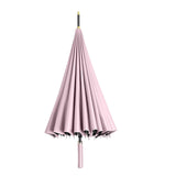 Maxbell 24 Ribs Straight Handle Umbrella Large Auto Open for Outdoor Fishing Travel Pink