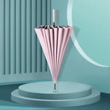 Maxbell 24 Ribs Straight Handle Umbrella Large Auto Open for Outdoor Fishing Travel Pink