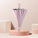 Maxbell 24 Ribs Straight Handle Umbrella Large Auto Open for Outdoor Fishing Travel Pink