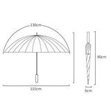 Maxbell 24 Ribs Straight Handle Umbrella Large Auto Open for Outdoor Fishing Travel Pink