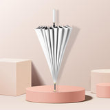 Maxbell 24 Ribs Straight Handle Umbrella Large Auto Open for Outdoor Fishing Travel Beige