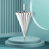 Maxbell 24 Ribs Straight Handle Umbrella Large Auto Open for Outdoor Fishing Travel Beige