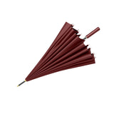 Maxbell 24 Ribs Straight Handle Umbrella Large Auto Open for Outdoor Fishing Travel Dark Red