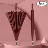 Maxbell 24 Ribs Straight Handle Umbrella Large Auto Open for Outdoor Fishing Travel Dark Red