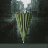 Maxbell 16 Ribs Long Handle Umbrella Weatherproof for Short Trips Backpacking Gift Green