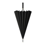 Maxbell 16 Ribs Long Handle Umbrella Weatherproof for Short Trips Backpacking Gift Black