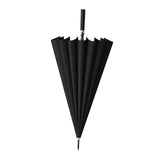 Maxbell 16 Ribs Long Handle Umbrella Weatherproof for Short Trips Backpacking Gift Black