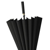 Maxbell 16 Ribs Long Handle Umbrella Weatherproof for Short Trips Backpacking Gift Black