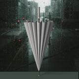 Maxbell 16 Ribs Long Handle Umbrella Weatherproof for Short Trips Backpacking Gift Gray