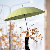 Maxbell 16 Ribs Long Handle Umbrella Weatherproof for Short Trips Backpacking Gift Light Green