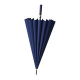 Maxbell 16 Ribs Long Handle Umbrella Weatherproof for Short Trips Backpacking Gift Navy Blue