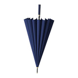 Maxbell 16 Ribs Long Handle Umbrella Weatherproof for Short Trips Backpacking Gift Navy Blue