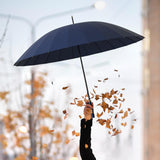Maxbell 16 Ribs Long Handle Umbrella Weatherproof for Short Trips Backpacking Gift Navy Blue