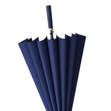 Maxbell 16 Ribs Long Handle Umbrella Weatherproof for Short Trips Backpacking Gift Navy Blue