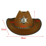 Maxbell Women Men Western Cowboy Hat Sun Hat with String Jazz Hat Gentleman Hat Coffee