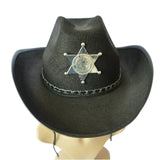 Maxbell Women Men Western Cowboy Hat Sun Hat with String Jazz Hat Gentleman Hat Black