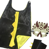 Maxbell Dinosaur Costume Cape Cosplay Stage Performances Carnival Prop for Kids black and yellow