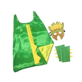 Maxbell Dinosaur Costume Cape Cosplay Stage Performances Carnival Prop for Kids green and yellow
