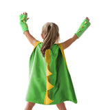 Maxbell Dinosaur Costume Cape Cosplay Stage Performances Carnival Prop for Kids green and yellow