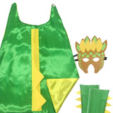 Maxbell Dinosaur Costume Cape Cosplay Stage Performances Carnival Prop for Kids green and yellow
