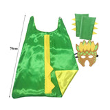 Maxbell Dinosaur Costume Cape Cosplay Stage Performances Carnival Prop for Kids green and yellow