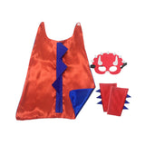Maxbell Dinosaur Costume Cape Cosplay Stage Performances Carnival Prop for Kids red and lblue