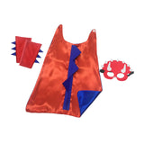 Maxbell Dinosaur Costume Cape Cosplay Stage Performances Carnival Prop for Kids red and lblue