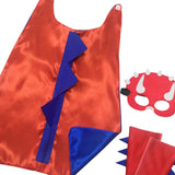 Maxbell Dinosaur Costume Cape Cosplay Stage Performances Carnival Prop for Kids red and lblue