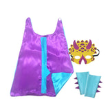 Maxbell Dinosaur Costume Cape Cosplay Stage Performances Carnival Prop for Kids violet and blue
