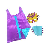 Maxbell Dinosaur Costume Cape Cosplay Stage Performances Carnival Prop for Kids violet and blue