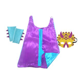 Maxbell Dinosaur Costume Cape Cosplay Stage Performances Carnival Prop for Kids violet and blue