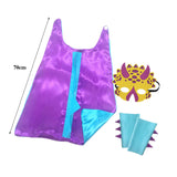 Maxbell Dinosaur Costume Cape Cosplay Stage Performances Carnival Prop for Kids violet and blue