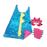 Maxbell Dinosaur Costume Cape Cosplay Stage Performances Carnival Prop for Kids blue and rose red