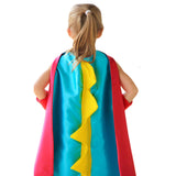 Maxbell Dinosaur Costume Cape Cosplay Stage Performances Carnival Prop for Kids blue and rose red