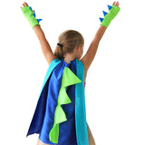 Maxbell Dinosaur Costume Cape Cosplay Stage Performances Carnival Prop for Kids blue light blue