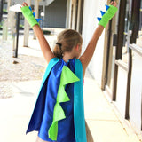 Maxbell Dinosaur Costume Cape Cosplay Stage Performances Carnival Prop for Kids blue light blue