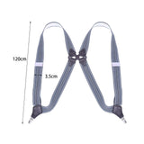 Maxbell Men Women Suspenders Y Shaped Adjustable Elastic Straps Heavy Duty Back Belt Gray
