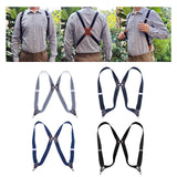 Maxbell Men Women Suspenders Y Shaped Adjustable Elastic Straps Heavy Duty Back Belt Gray