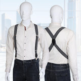 Maxbell Men Women Suspenders Y Shaped Adjustable Elastic Straps Heavy Duty Back Belt Black Brown