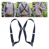 Maxbell Men Women Suspenders Y Shaped Adjustable Elastic Straps Heavy Duty Back Belt Black Brown