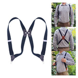 Maxbell Men Women Suspenders Y Shaped Adjustable Elastic Straps Heavy Duty Back Belt Black Brown