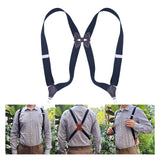 Maxbell Men Women Suspenders Y Shaped Adjustable Elastic Straps Heavy Duty Back Belt Black Brown