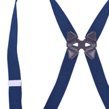 Maxbell Men Women Suspenders Y Shaped Adjustable Elastic Straps Heavy Duty Back Belt Dark Blue