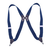 Maxbell Men Women Suspenders Y Shaped Adjustable Elastic Straps Heavy Duty Back Belt Dark Blue